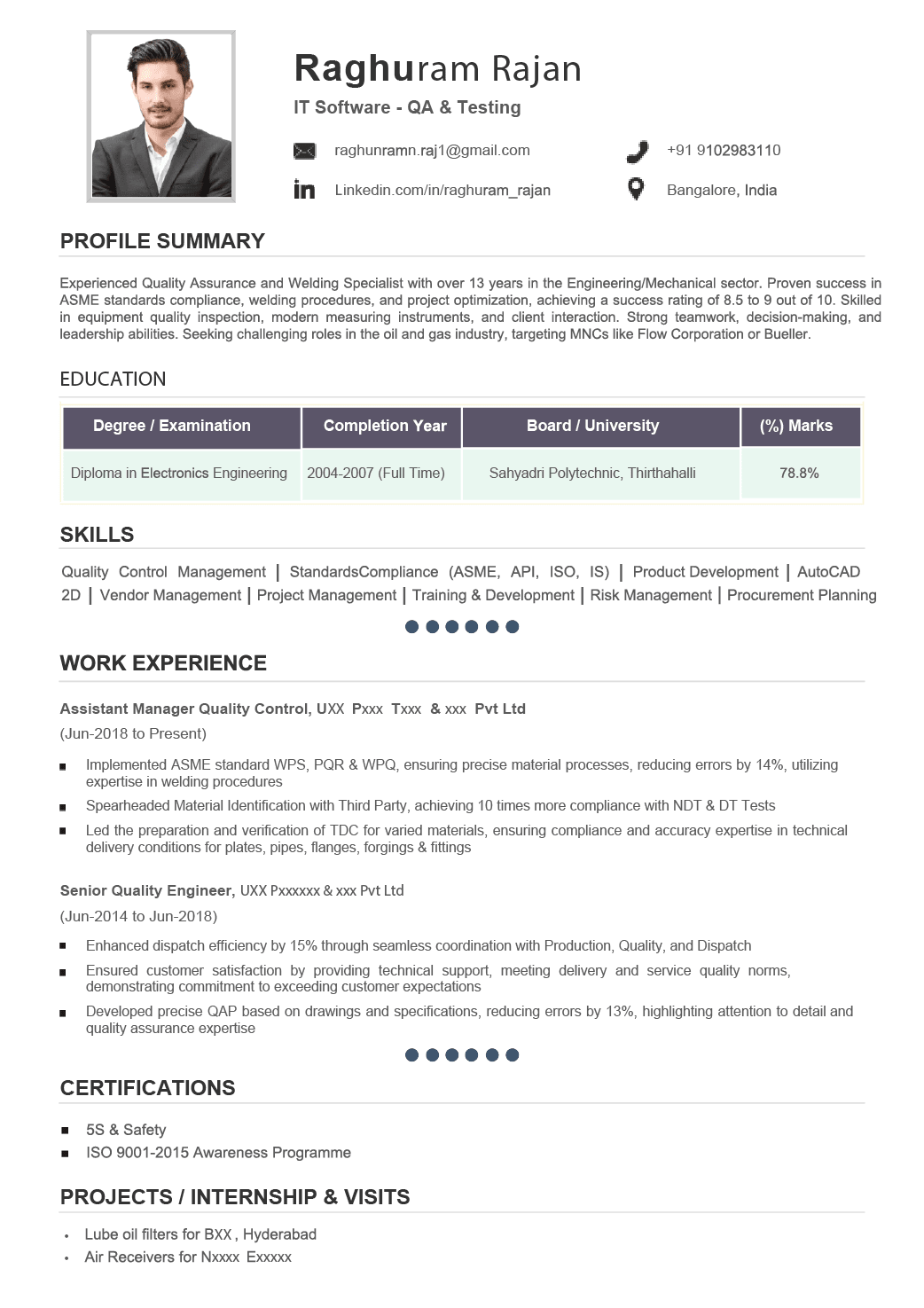 Elegant - A clean and polished resume template ideal for executive-level professionals