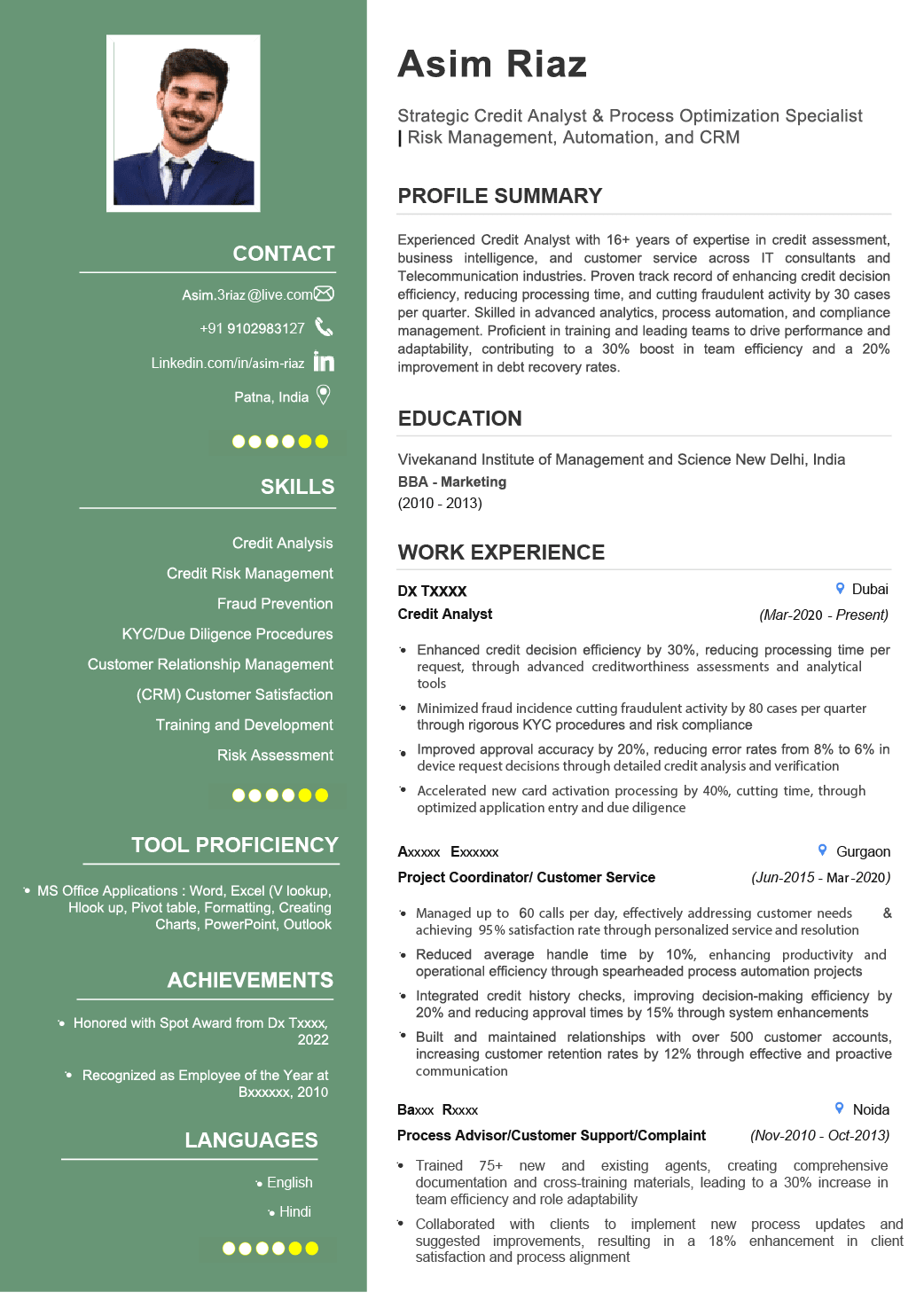 Opal - A sophisticated and polished resume template for executives