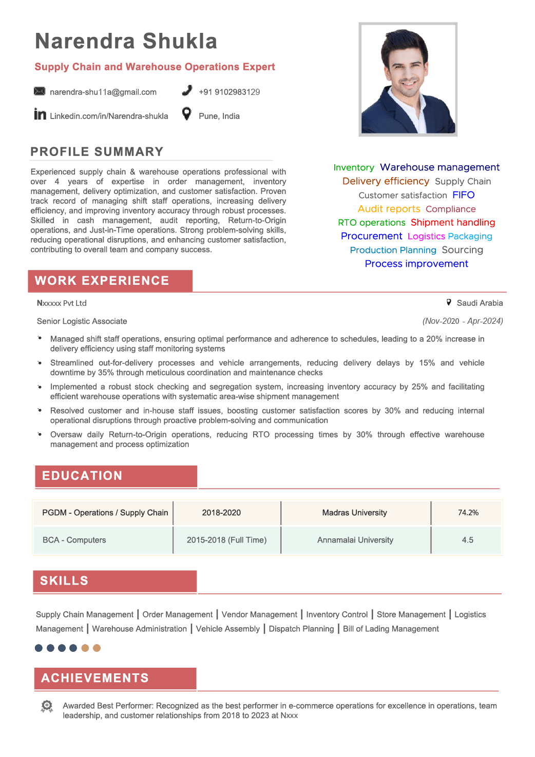 Platinum - A dynamic and eye-catching resume template for creative professionals