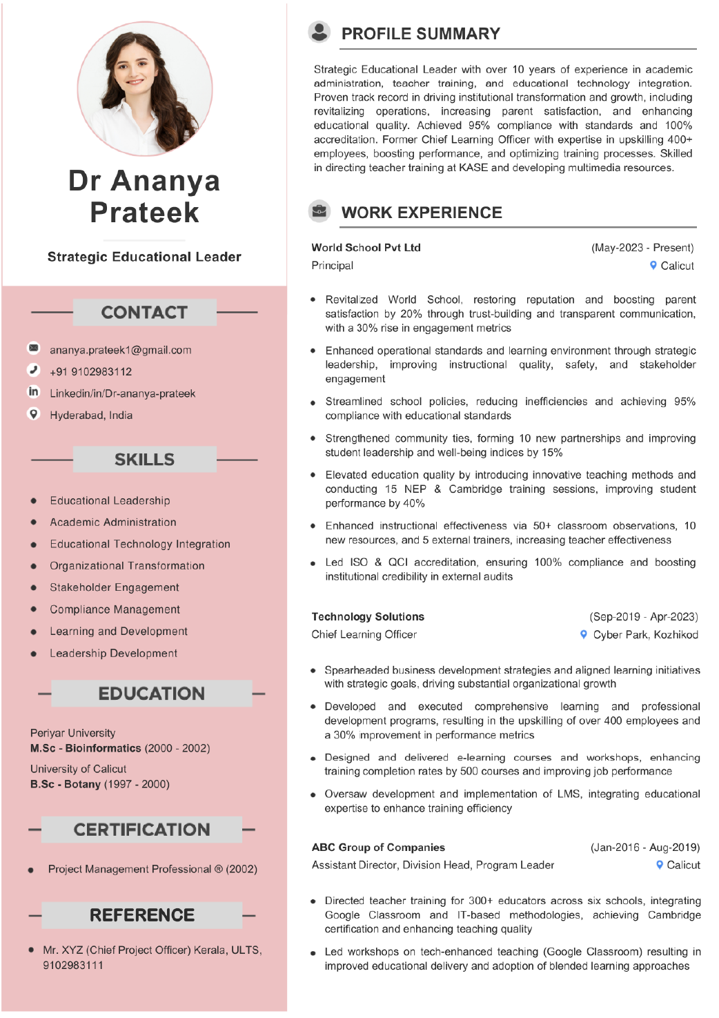 Quartz - A minimalistic and elegant resume template for modern professionals