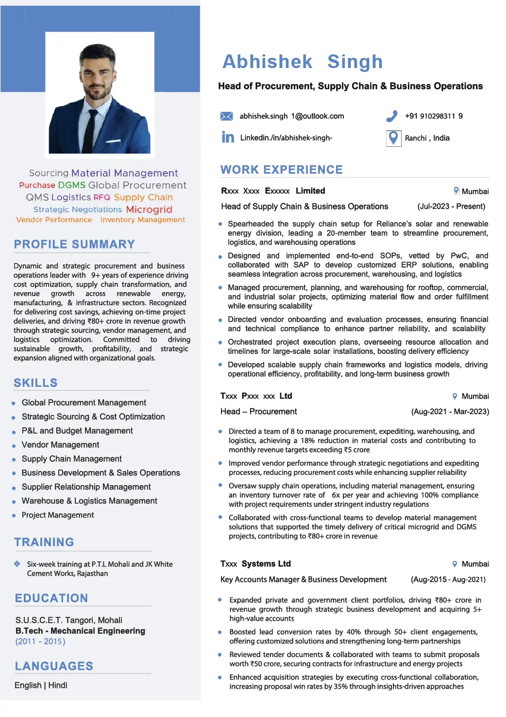 Executive Business Leader Resume Template – Bold, Professional, and Impactful