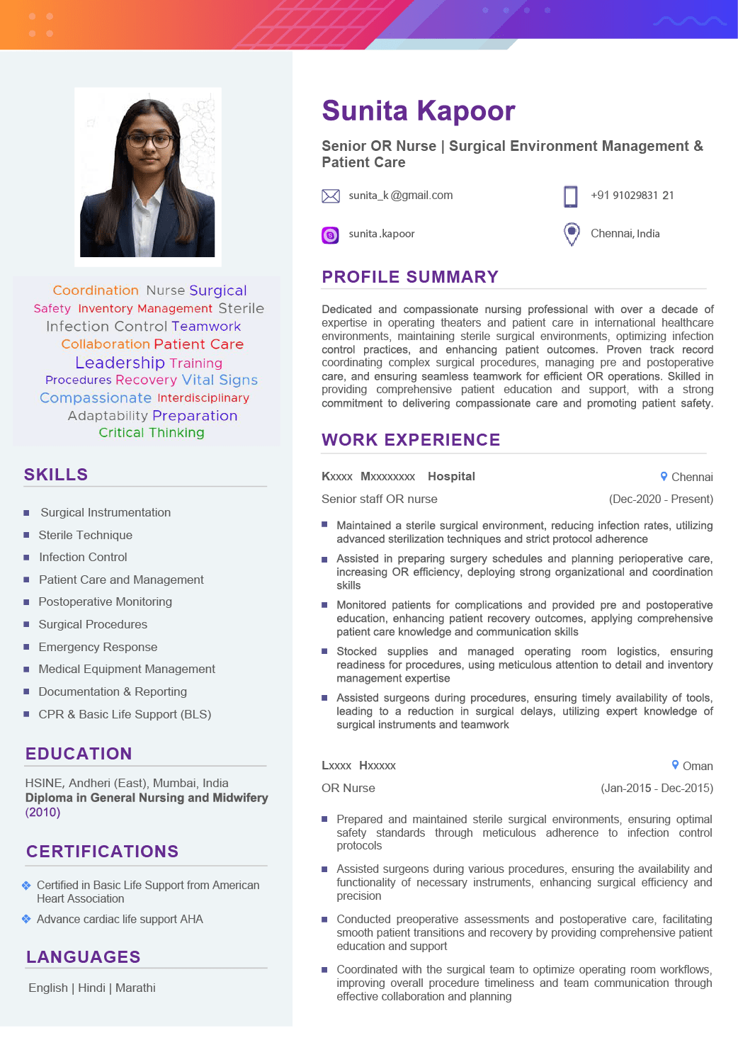 Ruby - A bold and striking resume template for marketers, designers, and media